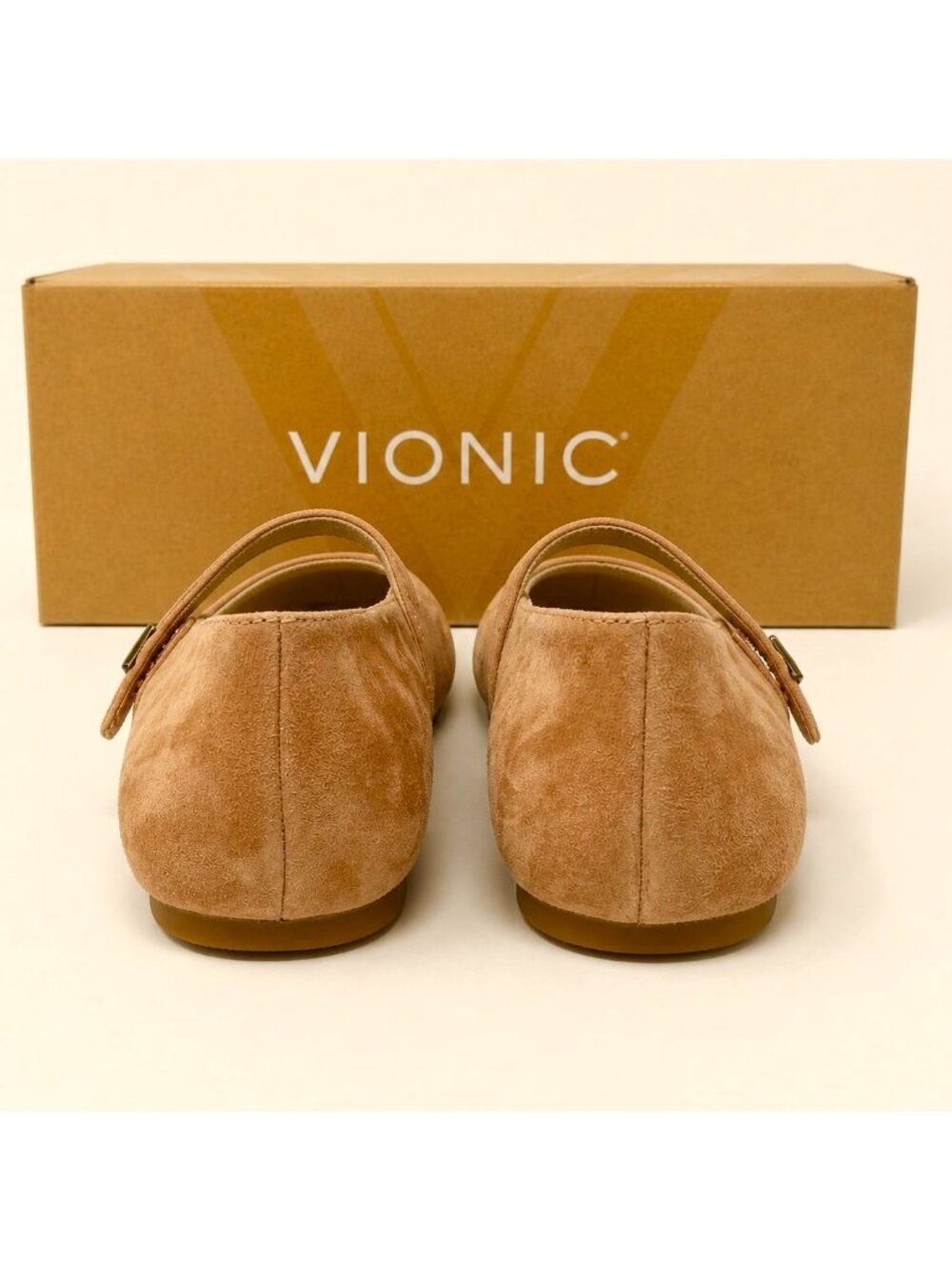 Vionic Alameda Mary Jane Flats Womens 8 Mocha Mousse Suede Orthotic Square Toe - Picture 6 of 8